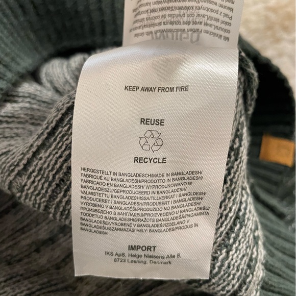 Índigo Men's Crew Neck Cabincore Academia Sweater Cotton Size Large Green Knit - Picture 5 of 8